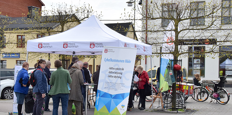 Företagsrundan, Höörs kommun, monter på Nya Torg, satsning på cykelvägar Företagsrundan, Höörs Kommun