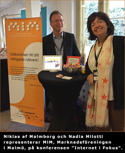 Nätverk med kollegor inom digital kommunikation och marknadsf�ring: MiM i Malmö: Nadia Milotti och Niklas af Malmborg.